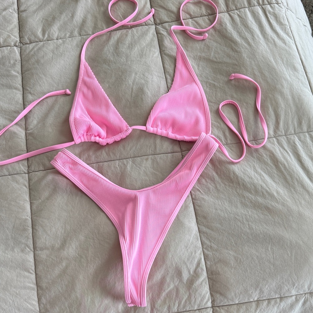 Kulani Kini Ribbed Thong bikini set